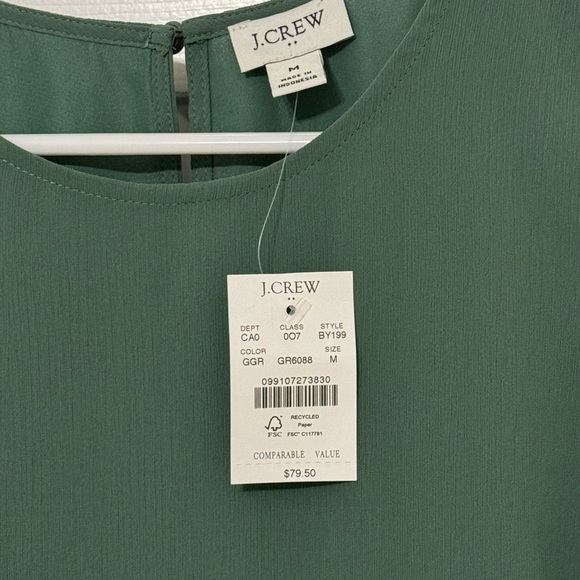 J. Crew Light Green Long Sleeve Blouse - Picture 2 of 3
